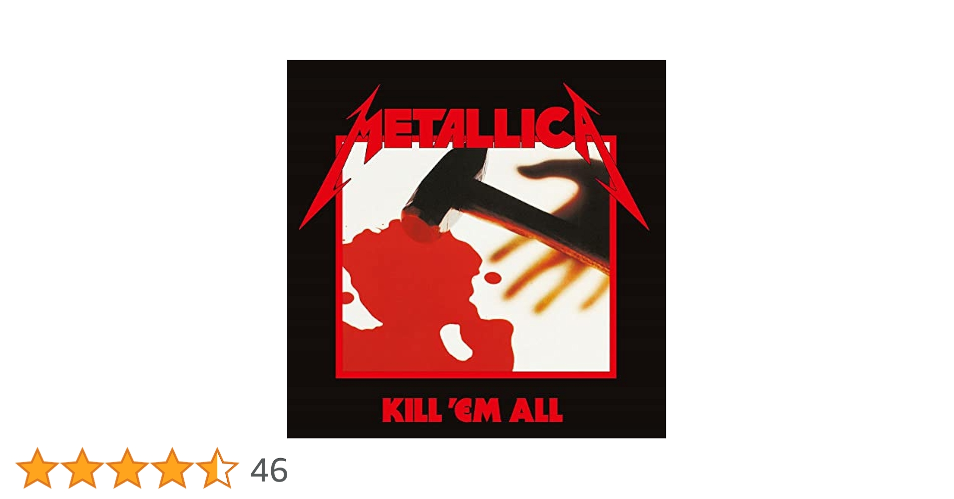メタリカ ピクチャーレコード　キルエムオール Metallica = メタリカ – Kill 'Em All = 血染めの鉄鎚（ハンマー